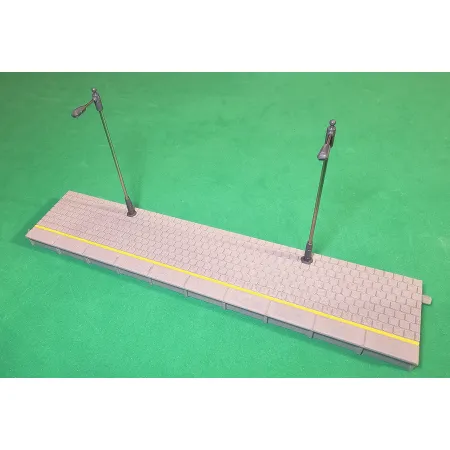 Peron boczny z latarniami H0 1:87 20 cm modułowy PRL