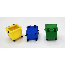 Zestaw 3 kontenerów na śmieci współczesnych