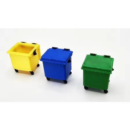 Zestaw 3 kontenerów na śmieci współczesnych