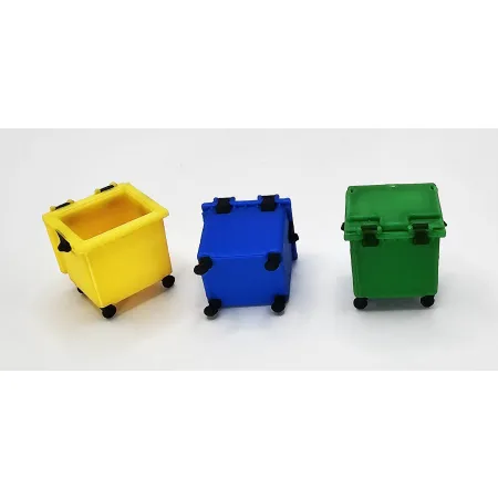 Zestaw 3 kontenerów na śmieci współczesnych